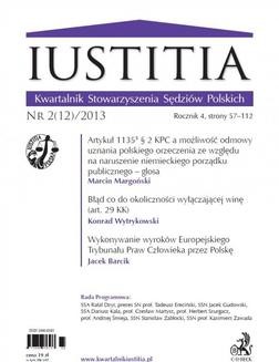 Iustitia. Kwartalnik Stowarzyszenia Sędziów Polskich Nr 2(12)/2013