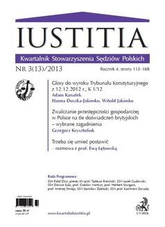 Iustitia. Kwartalnik Stowarzyszenia Sędziów Polskich Nr 3(13)/2013