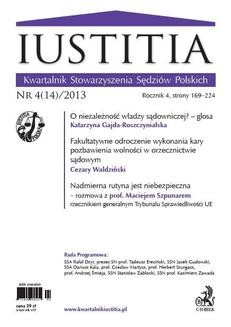 Iustitia. Kwartalnik Stowarzyszenia Sędziów Polskich Nr 4(14)/2013