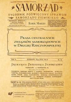 Prasa centralnych związków samorządowych w Drugiej Rzeczypospolitej