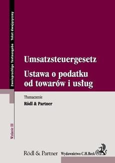 Ustawa o podatku od towarów i usług. Umsatzsteuergesetz