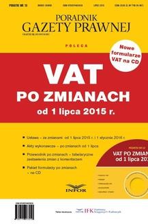 VAT po zmianach od 1 lipca 2015 r.